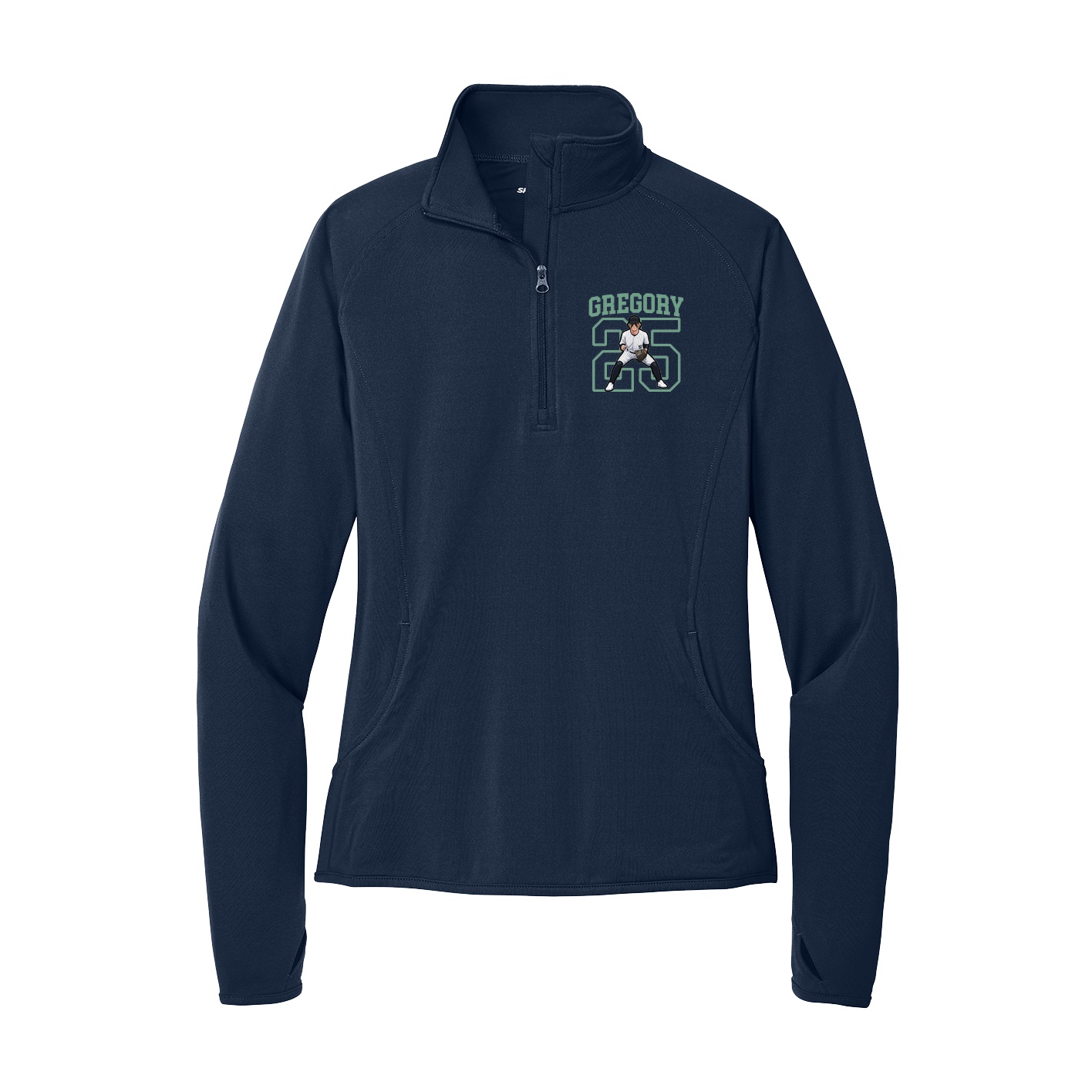 Women's Q-Zip Pullover — Shirsey in Navy