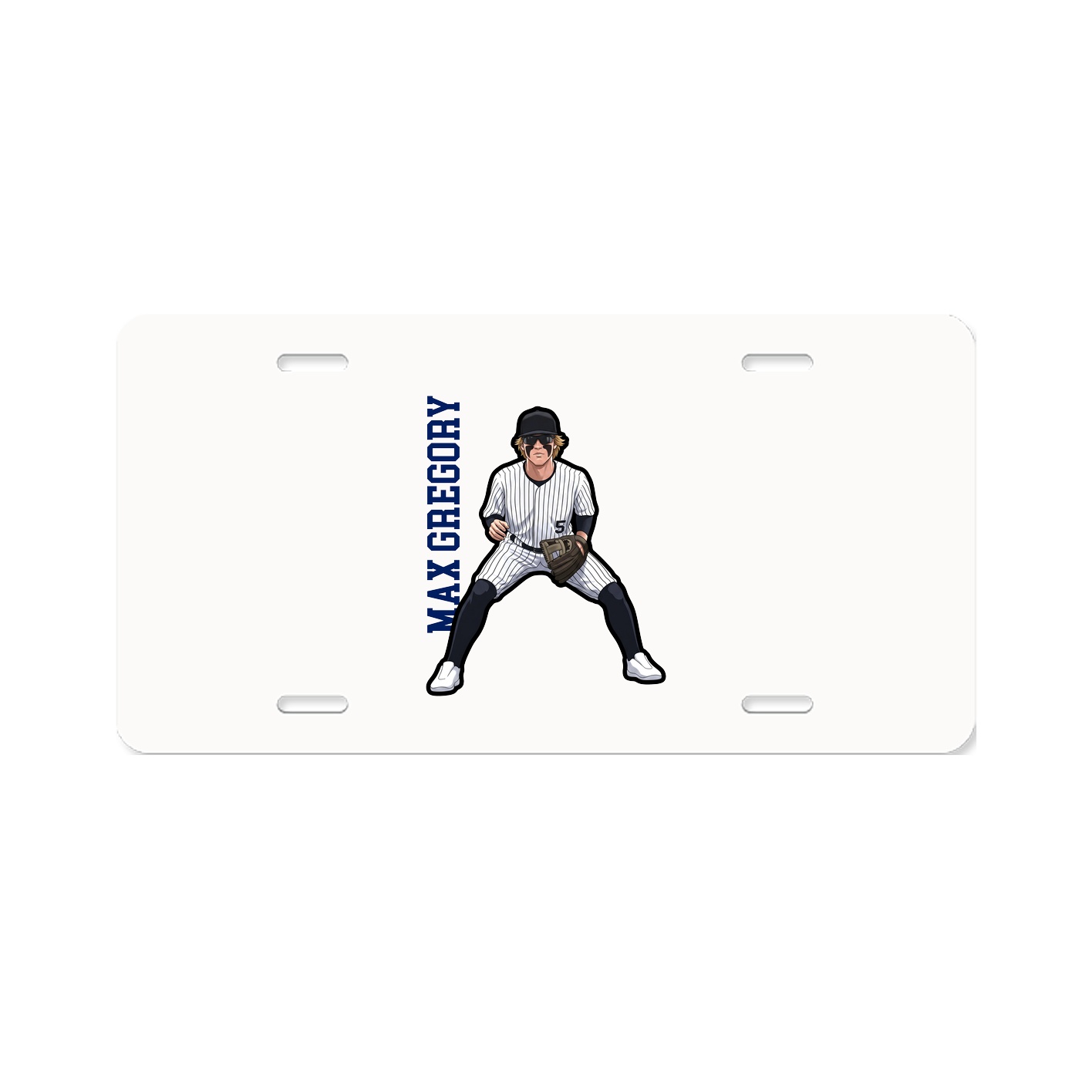 License Plate — Name Vertical in Classic