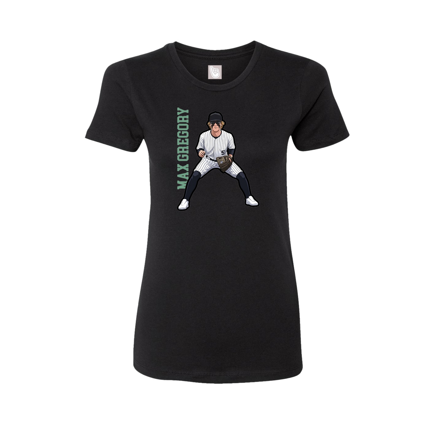 Womens Tee — Name Vertical in Black