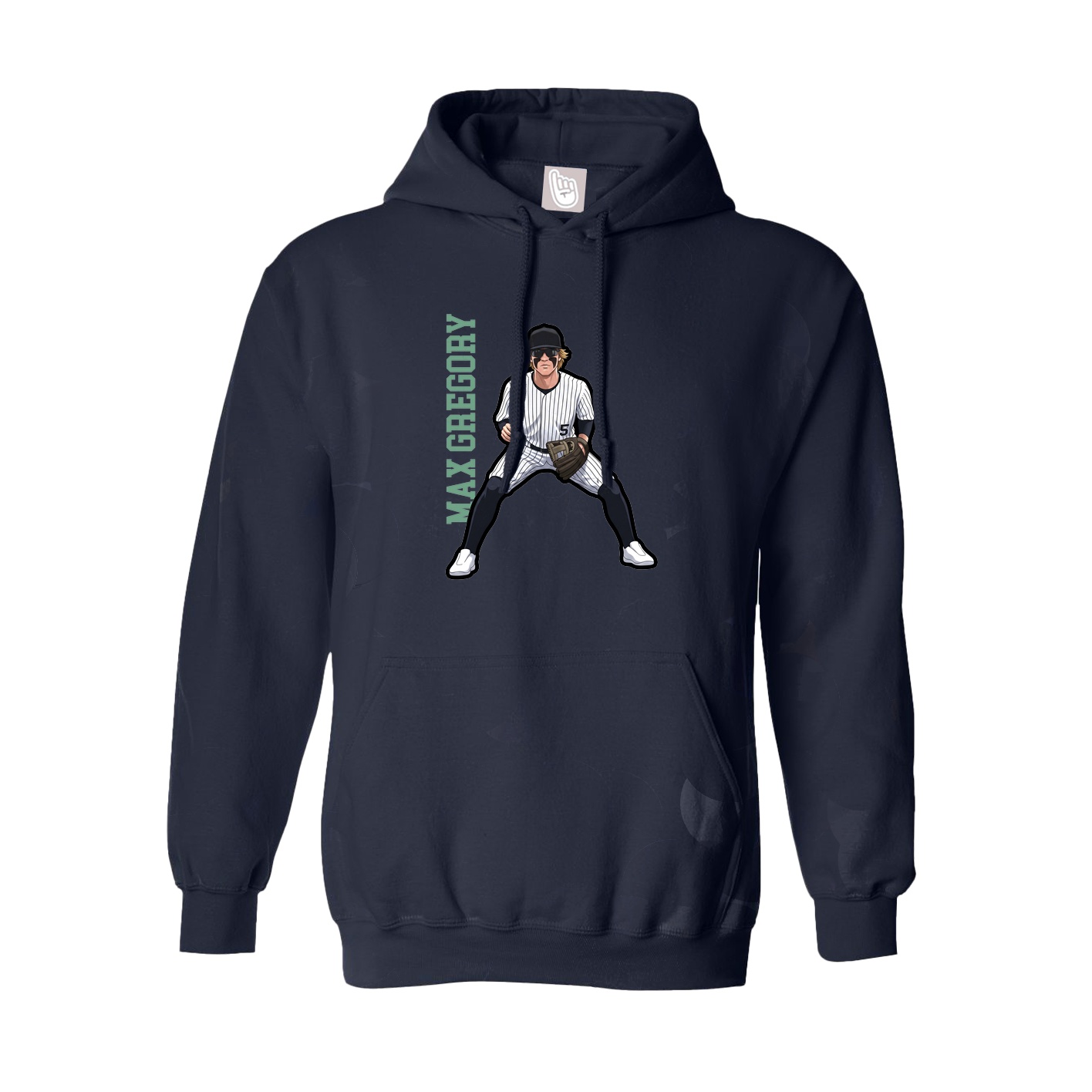 Youth Hoodie — Name Vertical in Navy