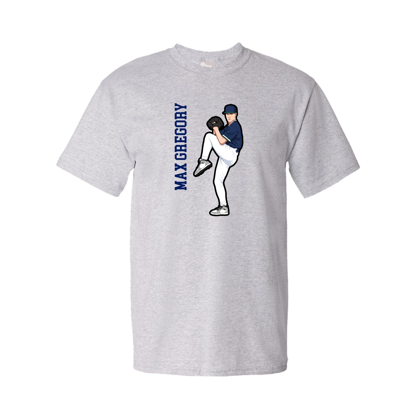Youth Tee — Name Vertical in Grey