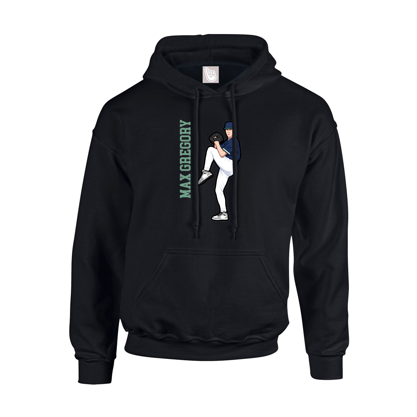 Youth Hoodie — Name Vertical in Black