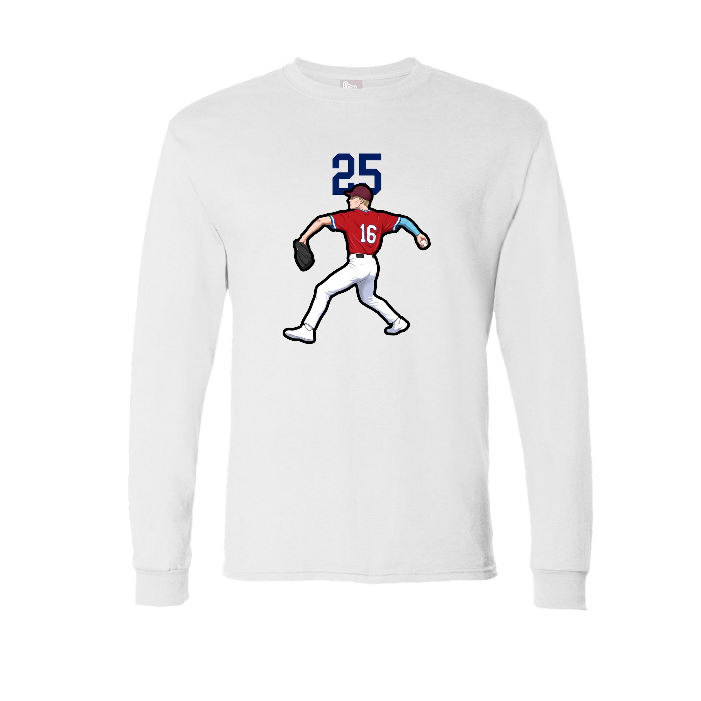 Long Sleeve Tee — Number Top in White