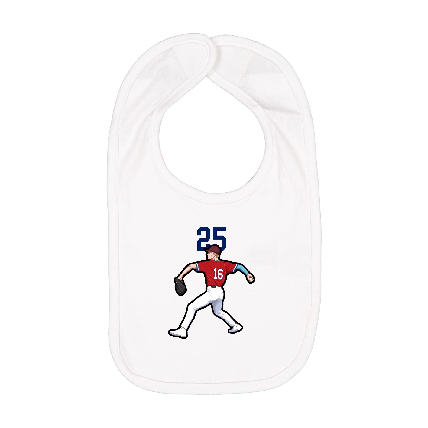 Infant Bib — Number Top in White