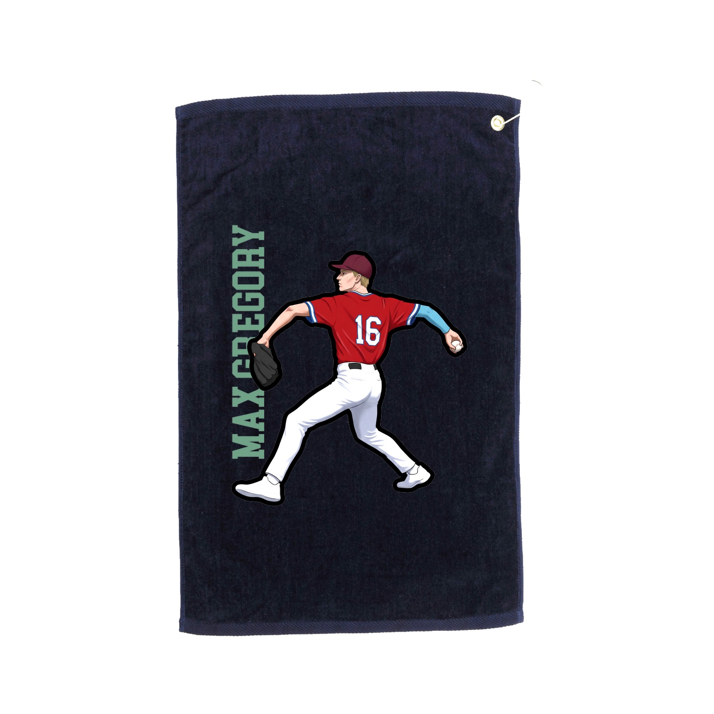 Golf Towel — Name Vertical in Navy