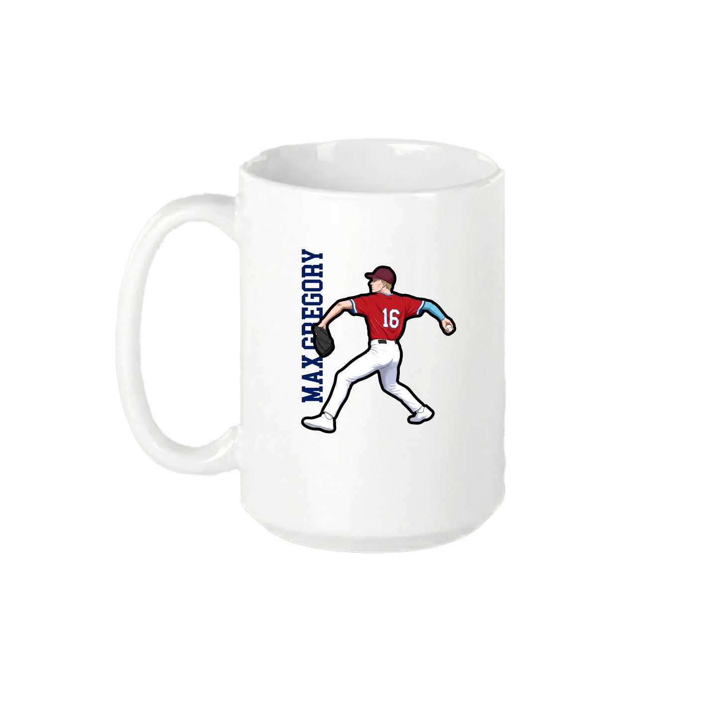15oz Coffee Mug — Name Vertical in White