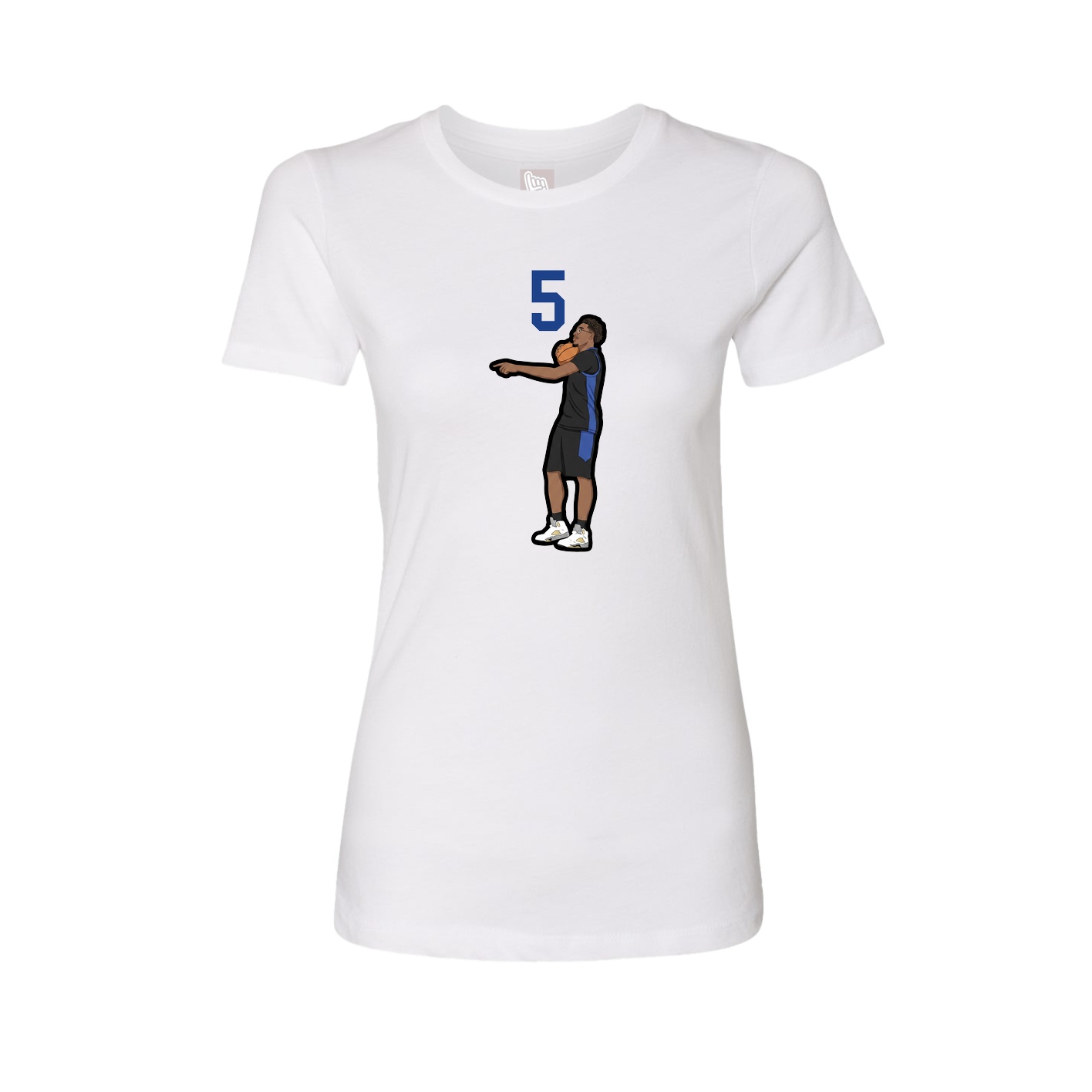 Fitted Women's Tee — Number Top in White
