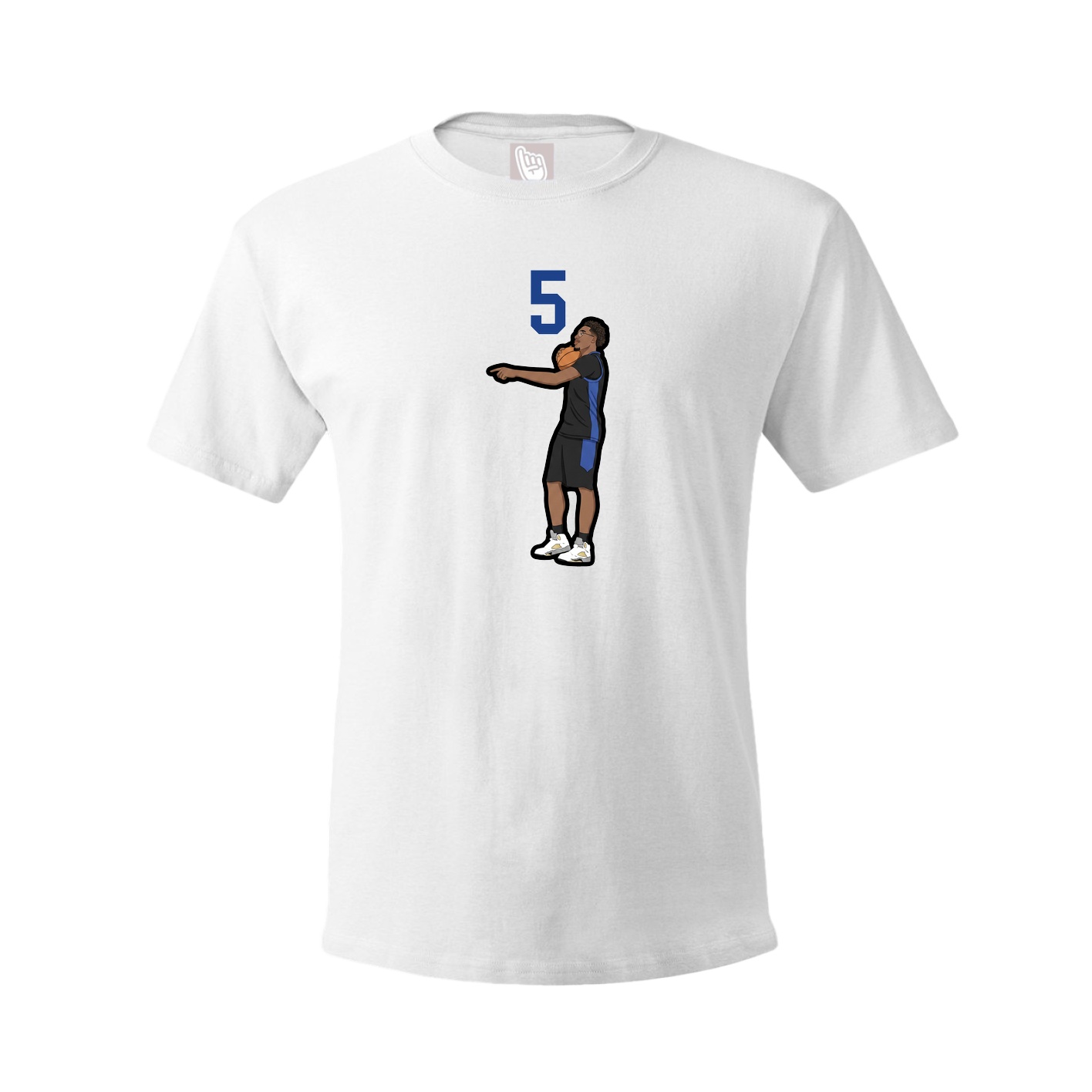Youth Tee — Number Top in White