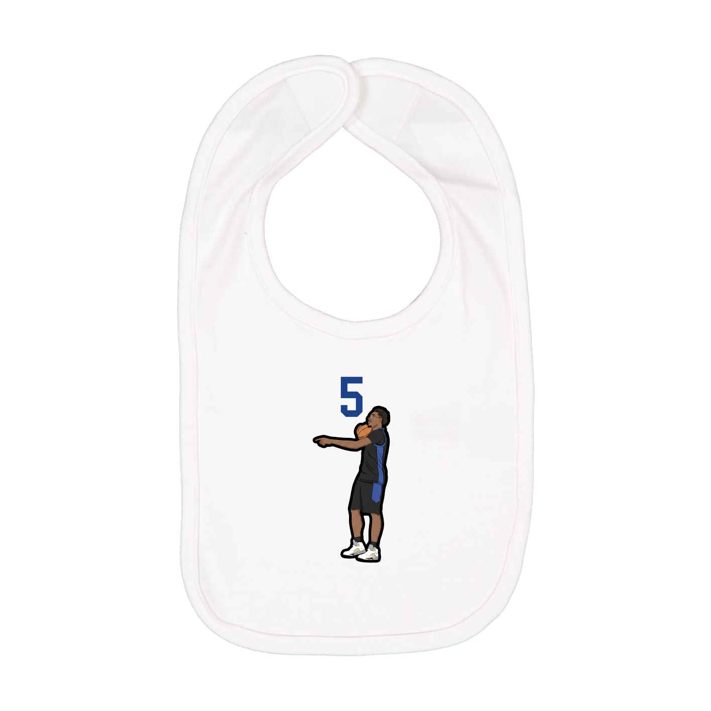 Infant Bib — Number Top in White