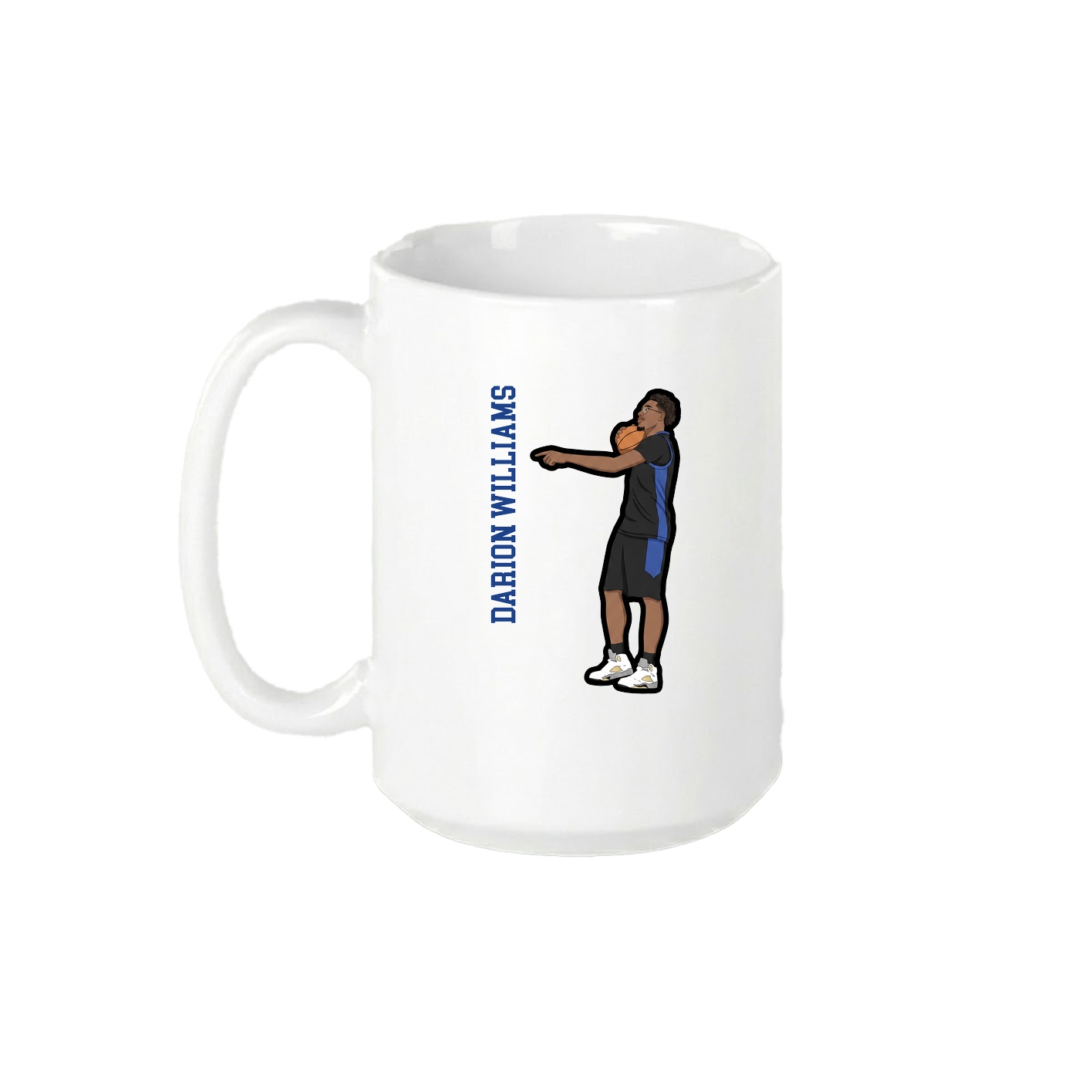 15oz Coffee Mug — Name Vertical in White