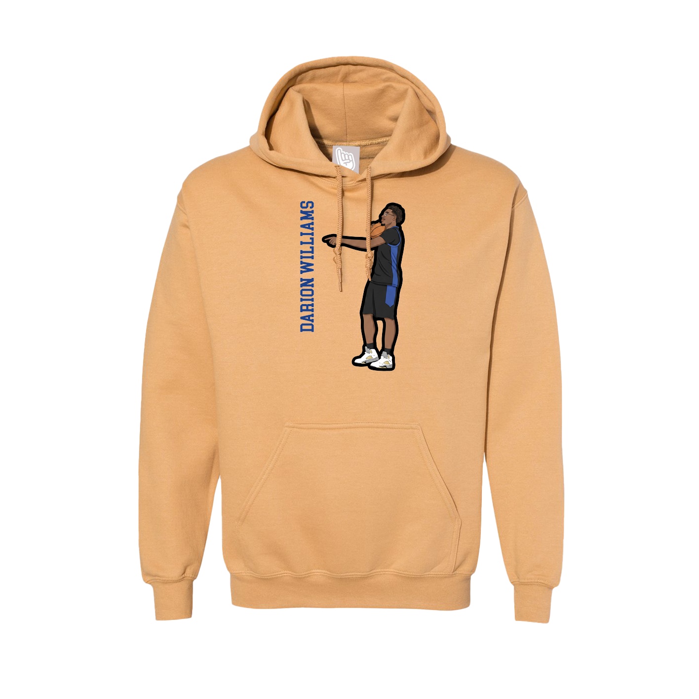 Hoodie — Name Vertical in Vegas Gold