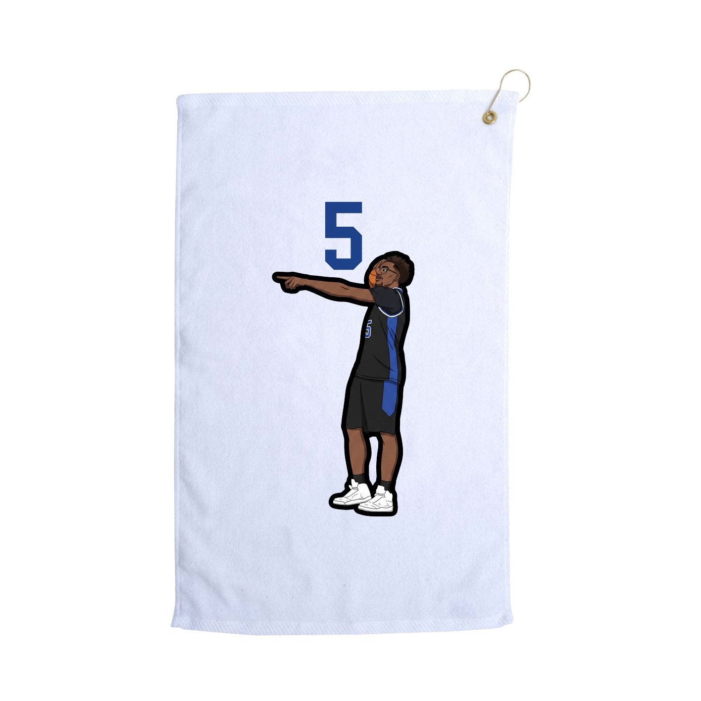 Golf Towel — Number Top in White
