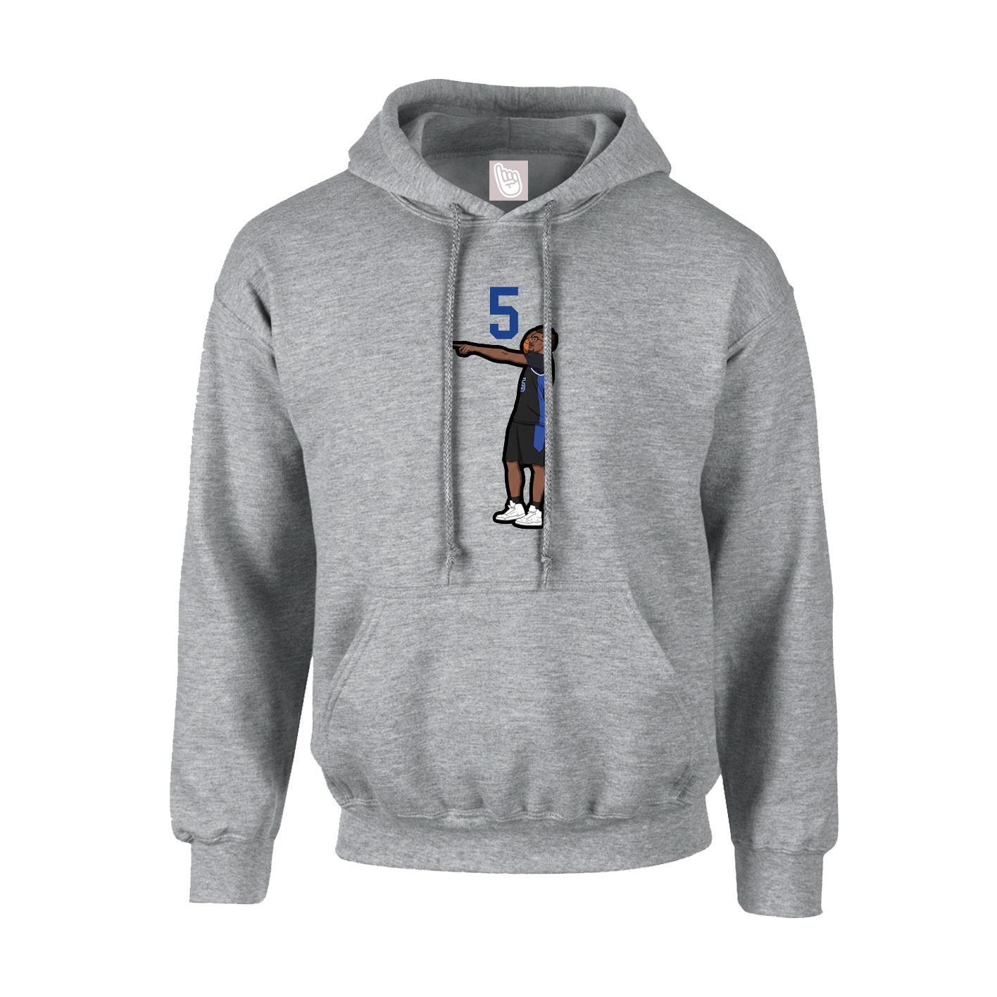 Youth Hoodie — Number Top in Grey
