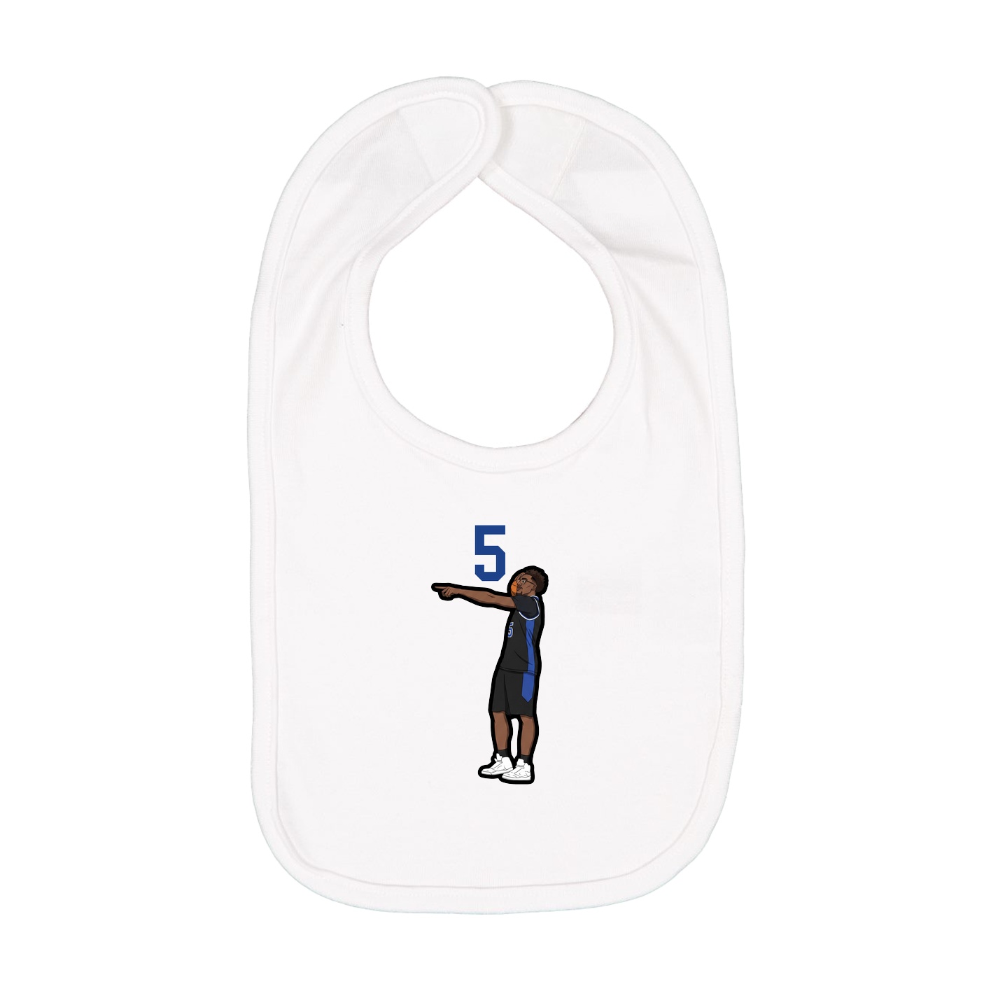 Infant Bib — Number Top in White