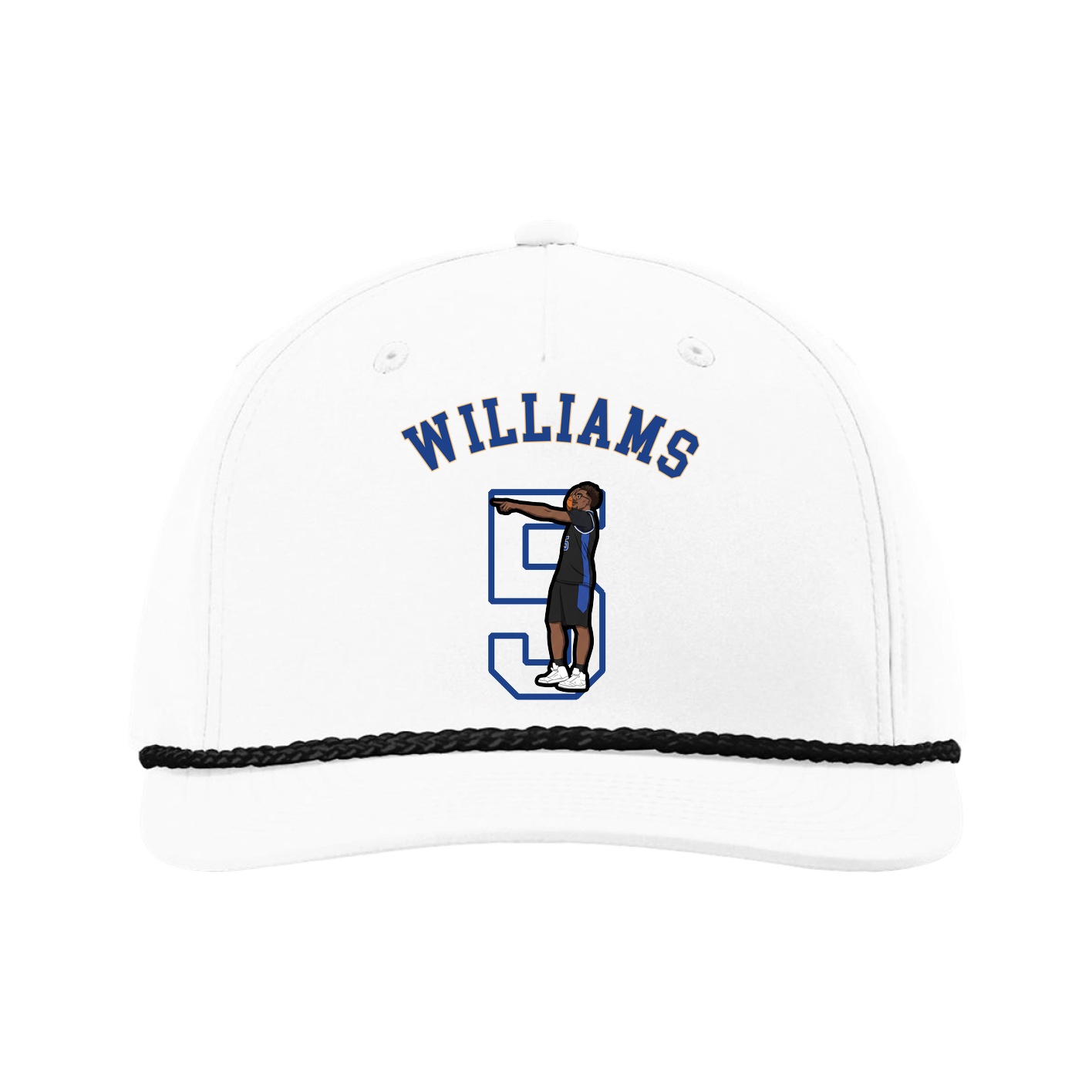 Five-Panel Classic Rope Cap — Shirsey Arch in White