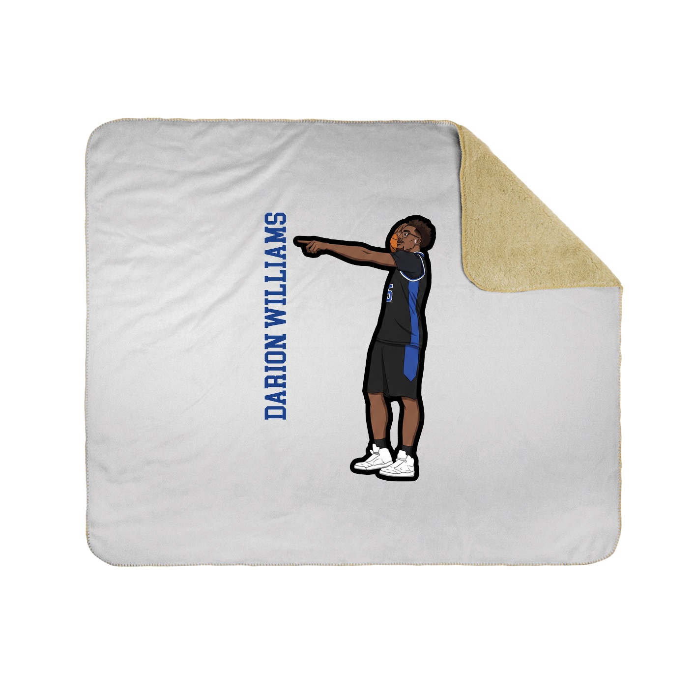 Throw Blanket — Name Vertical in White