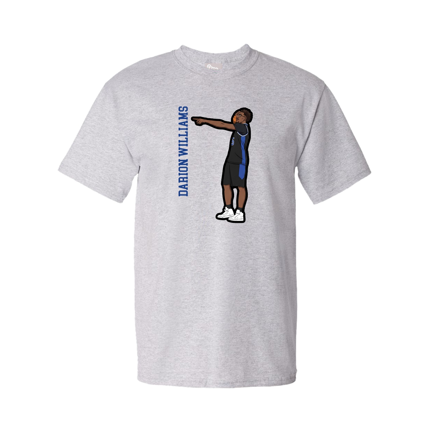 Tee — Name Vertical in Grey