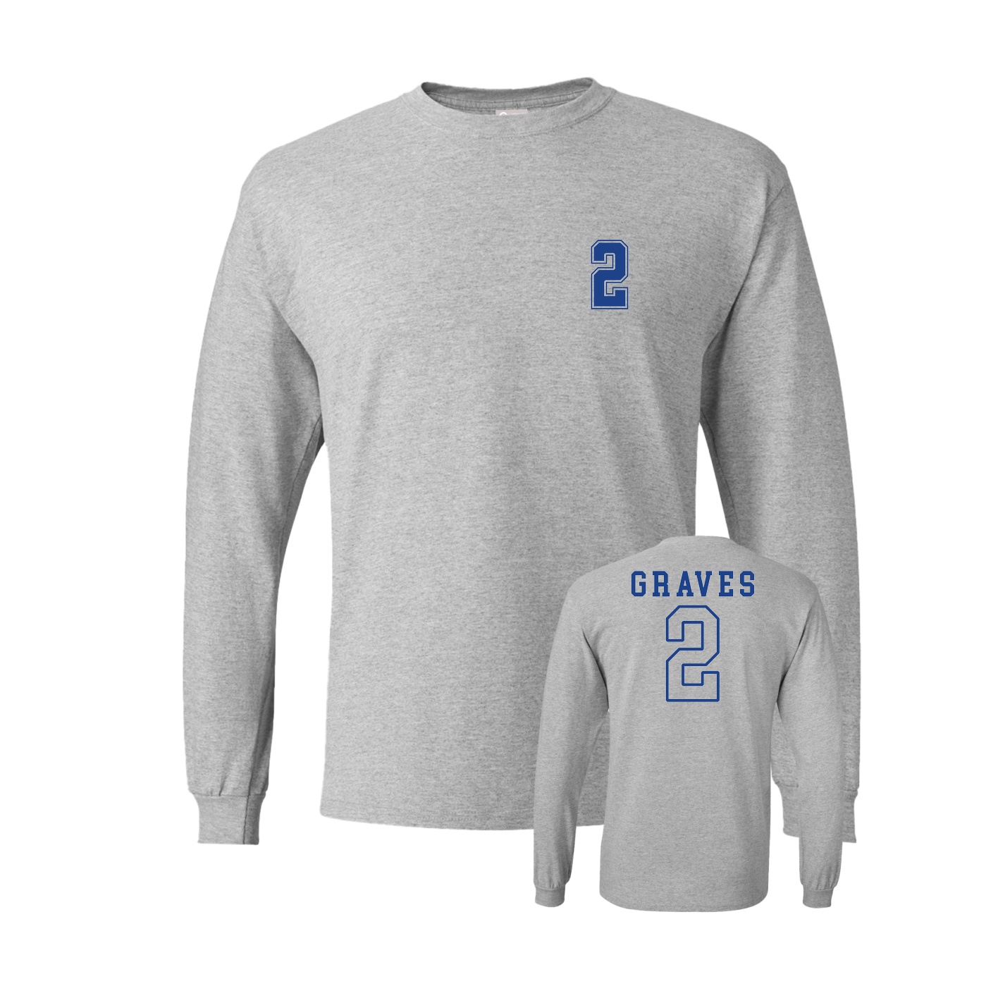 Long Sleeve Tee — Chest Back in Grey