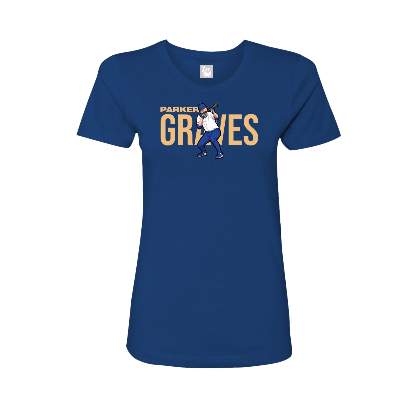Fitted Women's Tee — Player Name in Royal