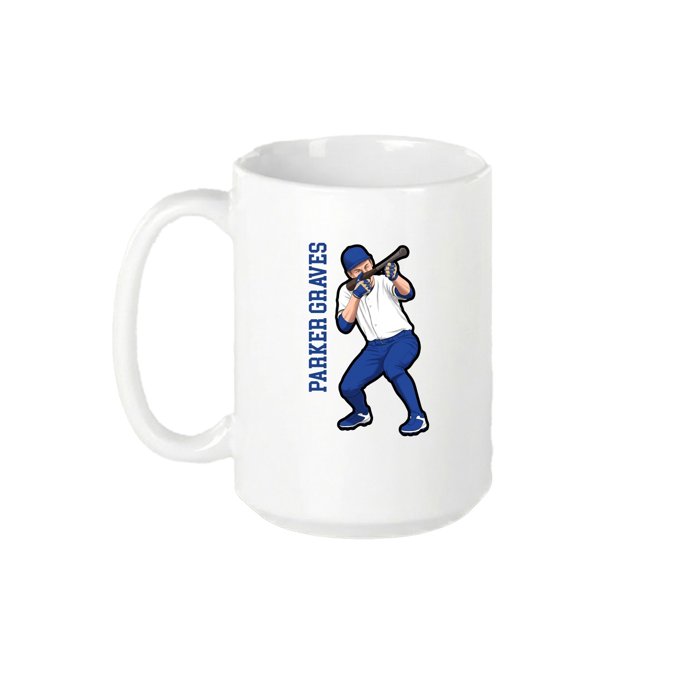 15oz Coffee Mug — Name Vertical in White