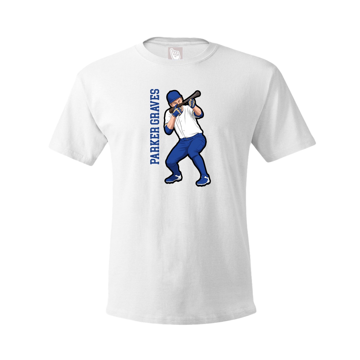 Youth Tee — Name Vertical in White