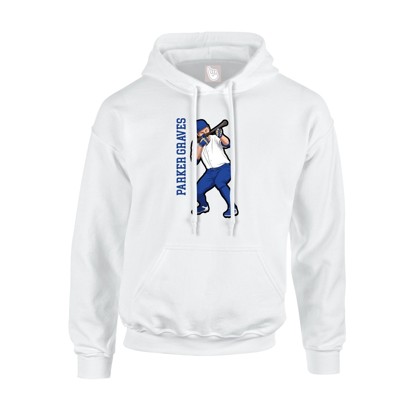 Youth Hoodie — Name Vertical in White