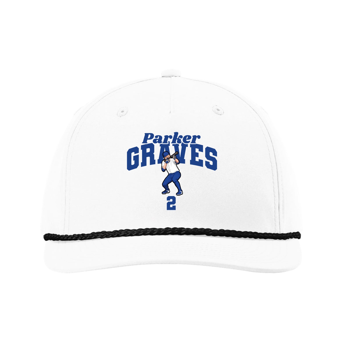 Five-Panel Classic Rope Cap — Signature Arch in White