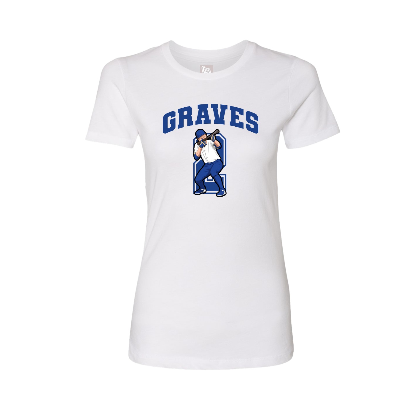 Fitted Women's Tee — Number in White