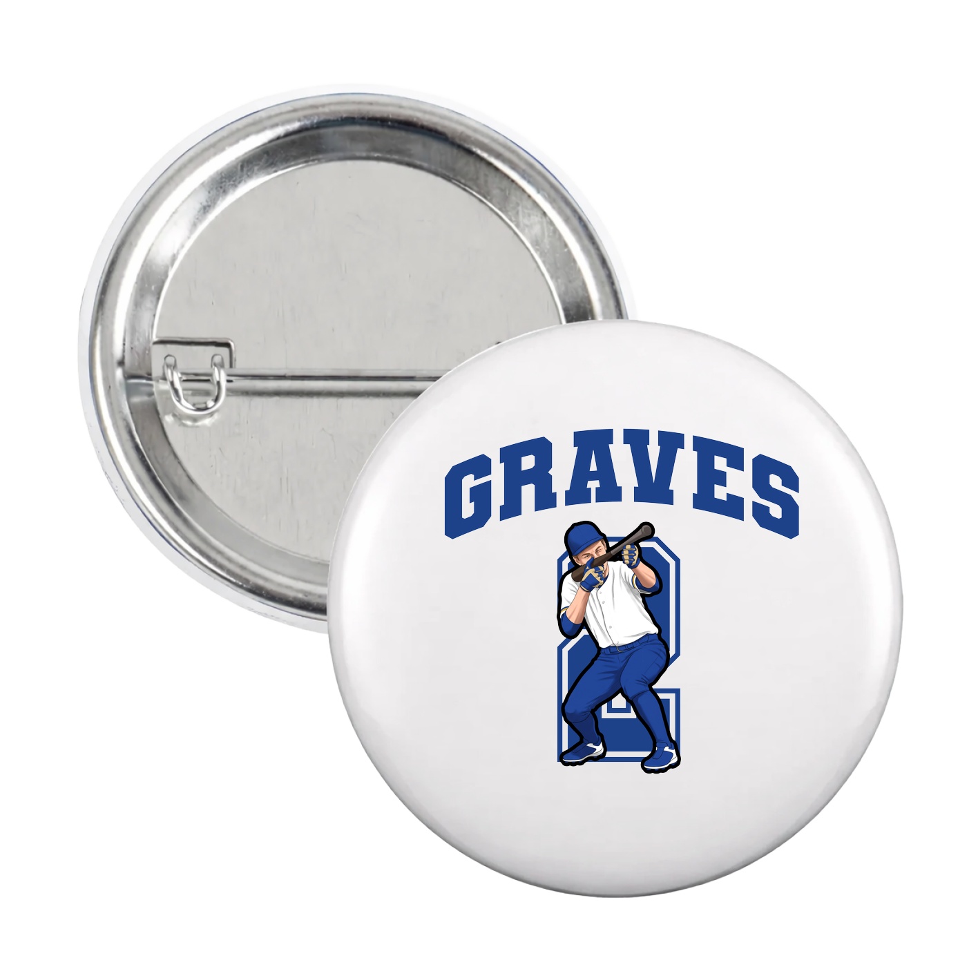 Game Day Button — Number in White