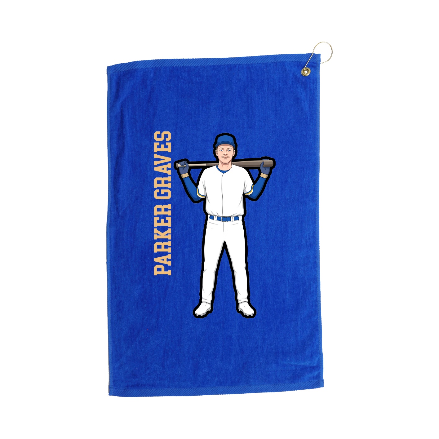 Golf Towel — Name Vertical in Royal
