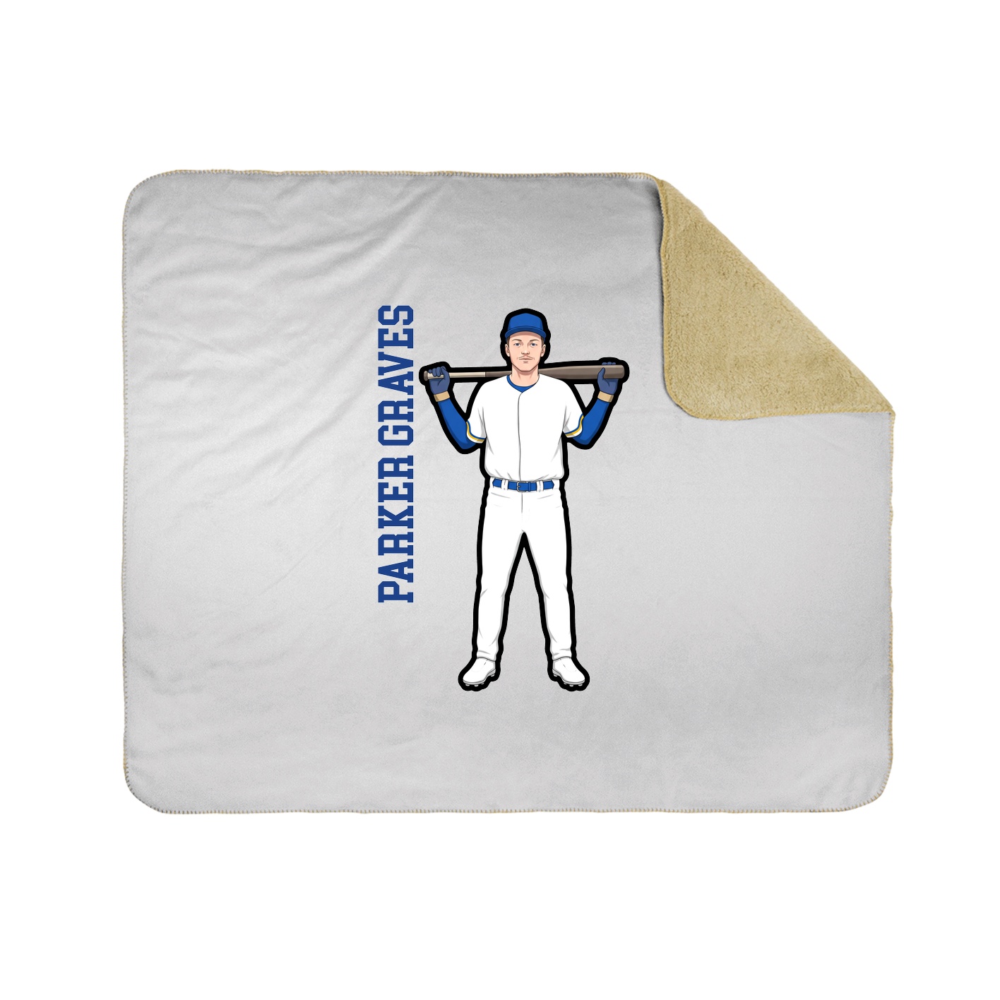 Throw Blanket — Name Vertical in White