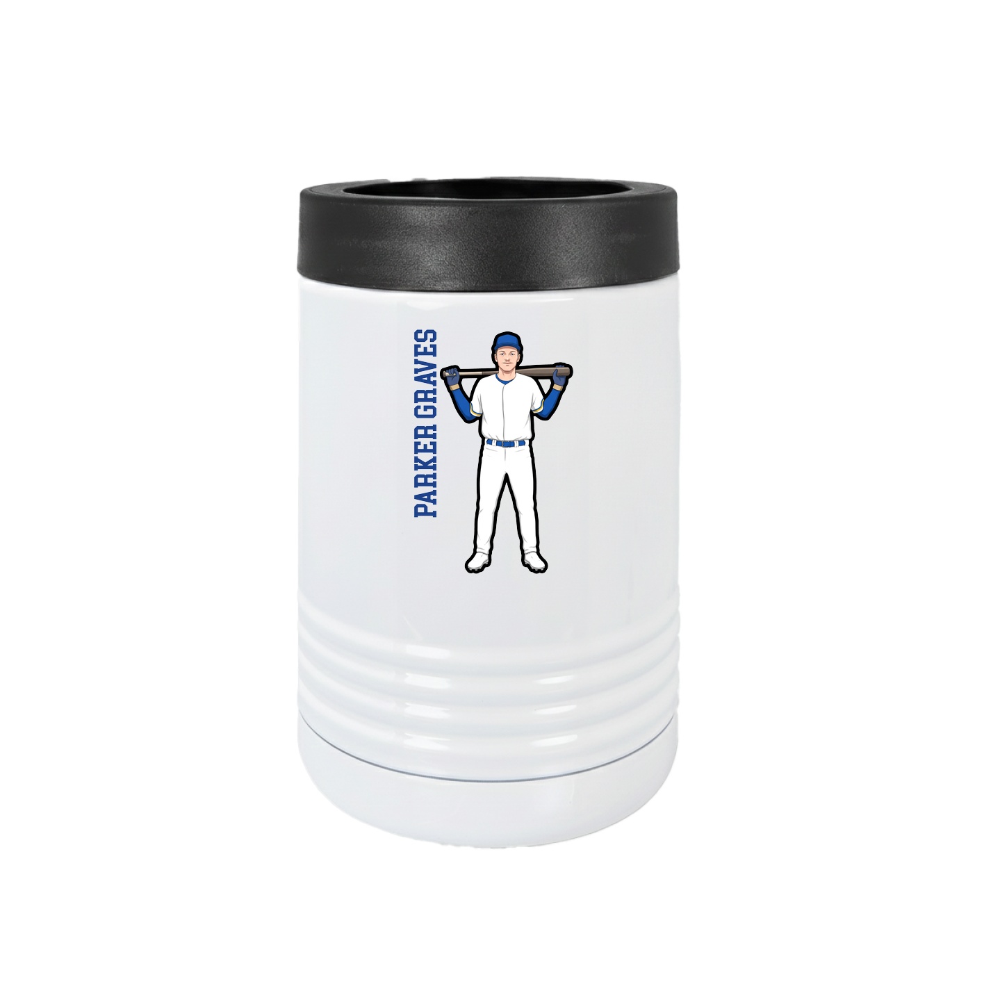 Beverage Holder — Name Vertical in White
