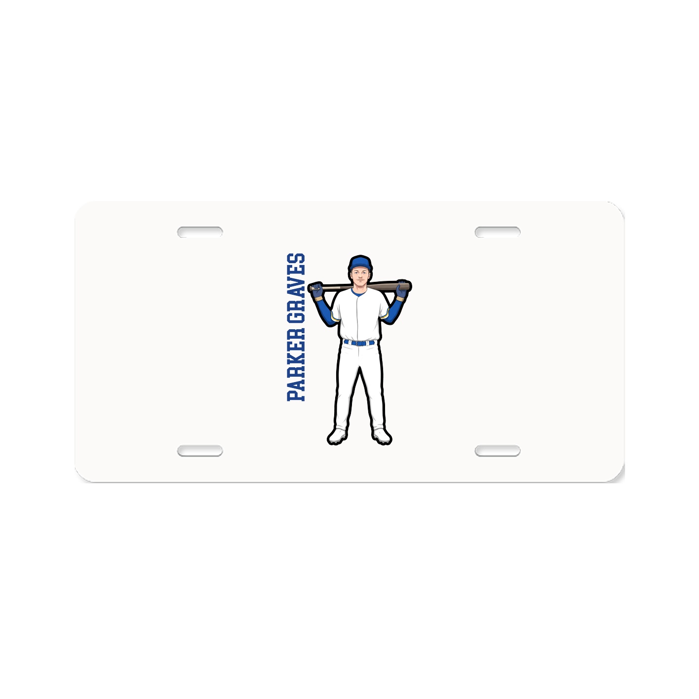 License Plate — Name Vertical in Classic