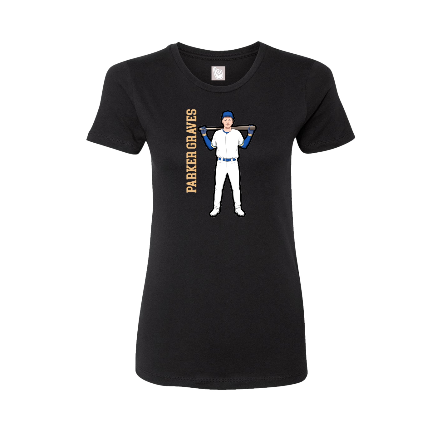 Fitted Women's Tee — Name Vertical in Black