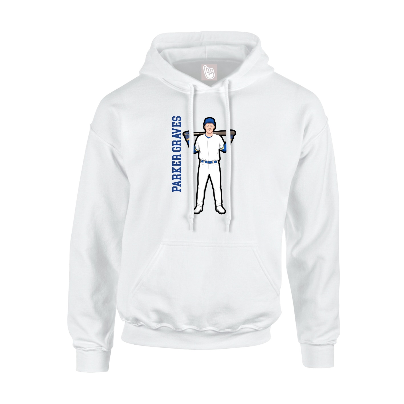 Hoodie — Name Vertical in White