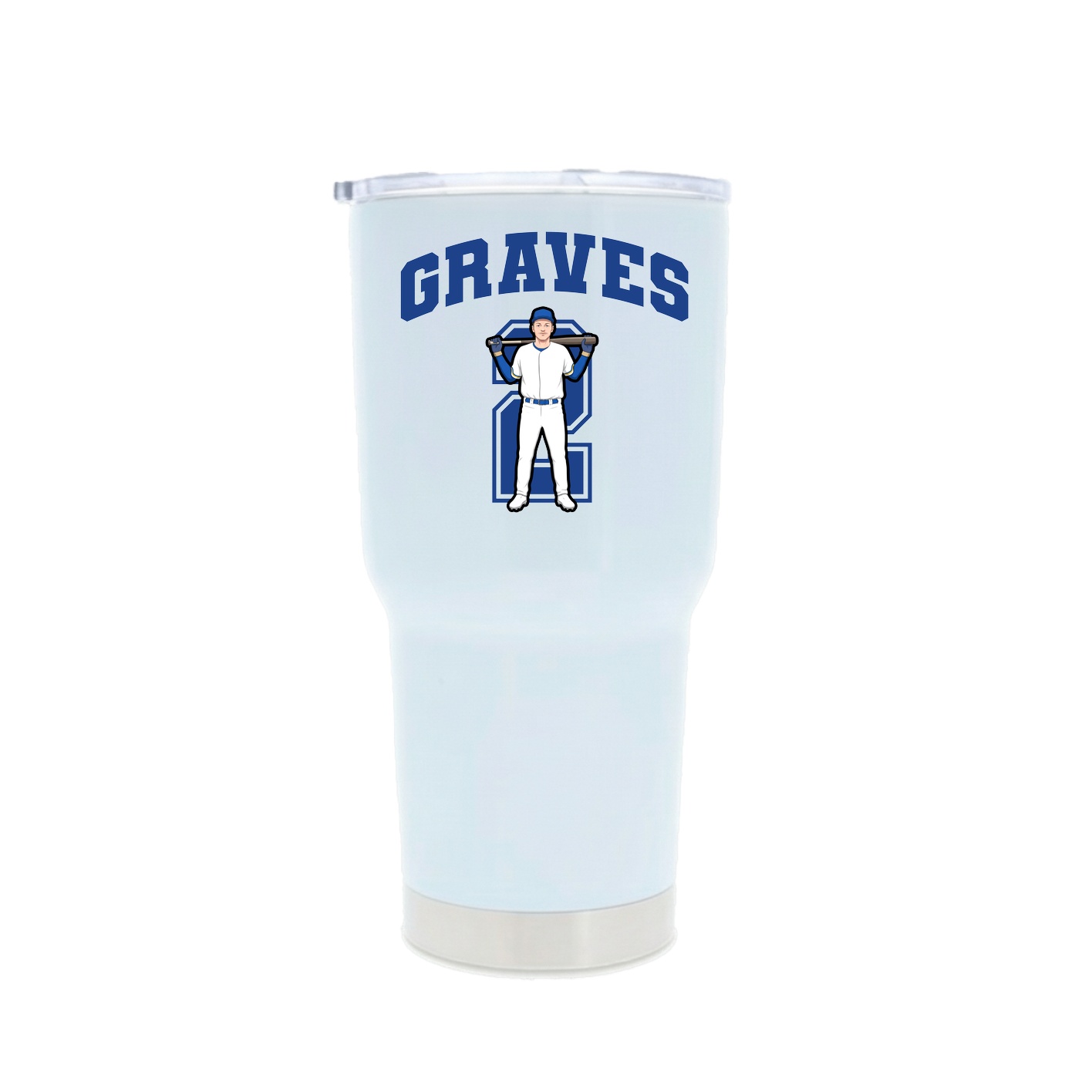 30oz Stainless Steel Tumbler — Number in White