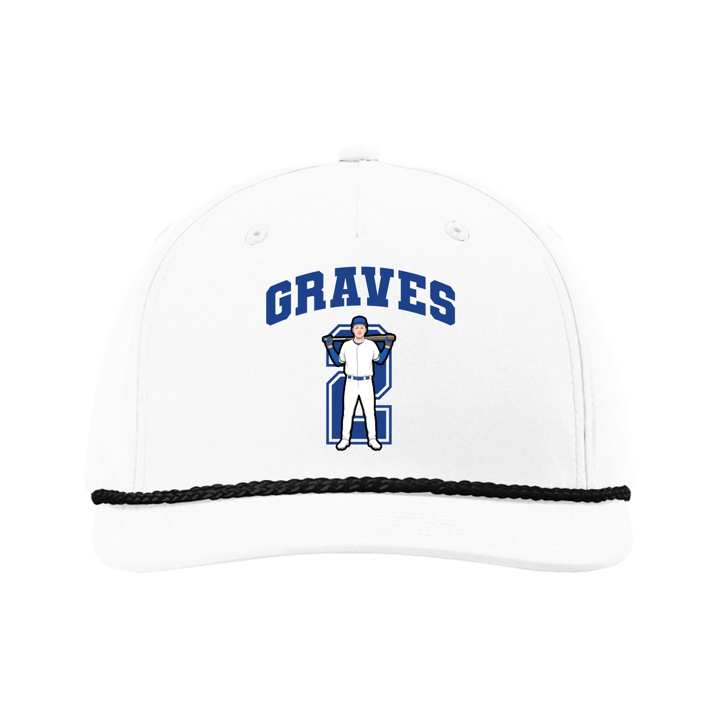 Five-Panel Classic Rope Cap — Number in White