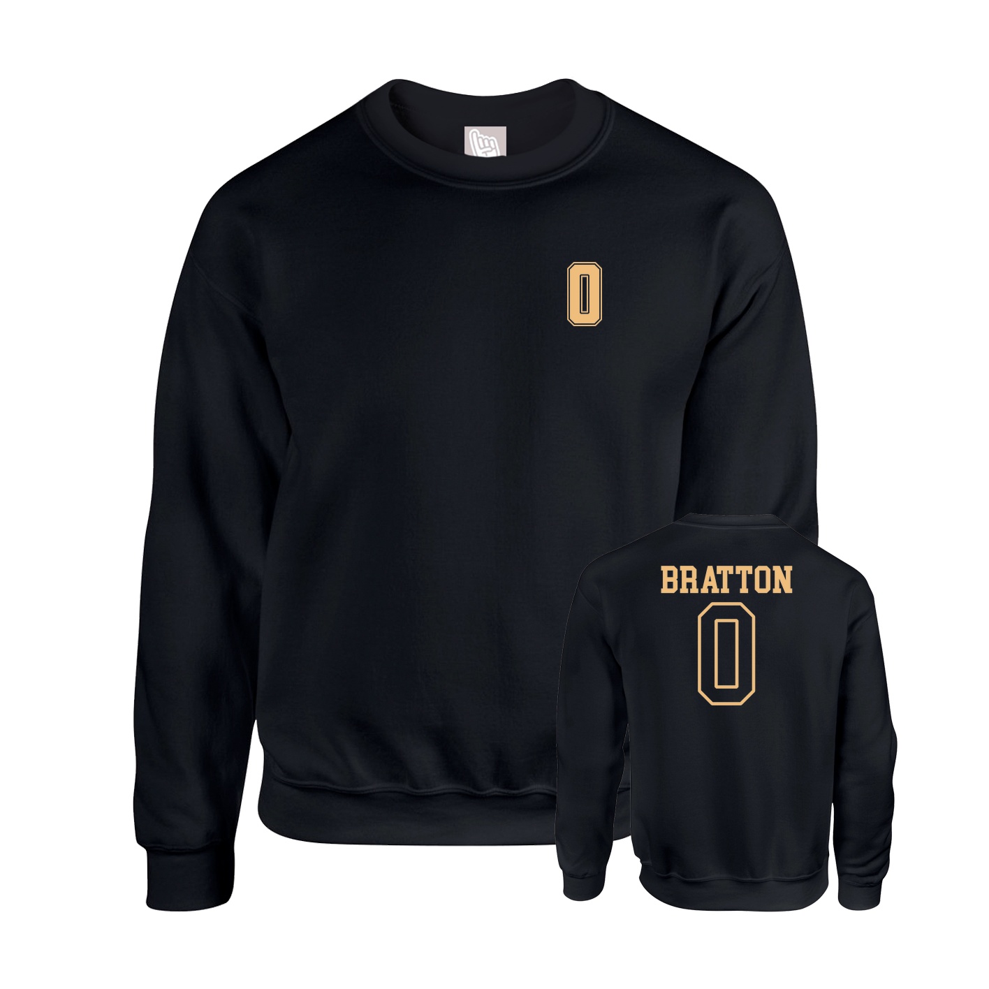 Fleece Crew — Chest Back in Black