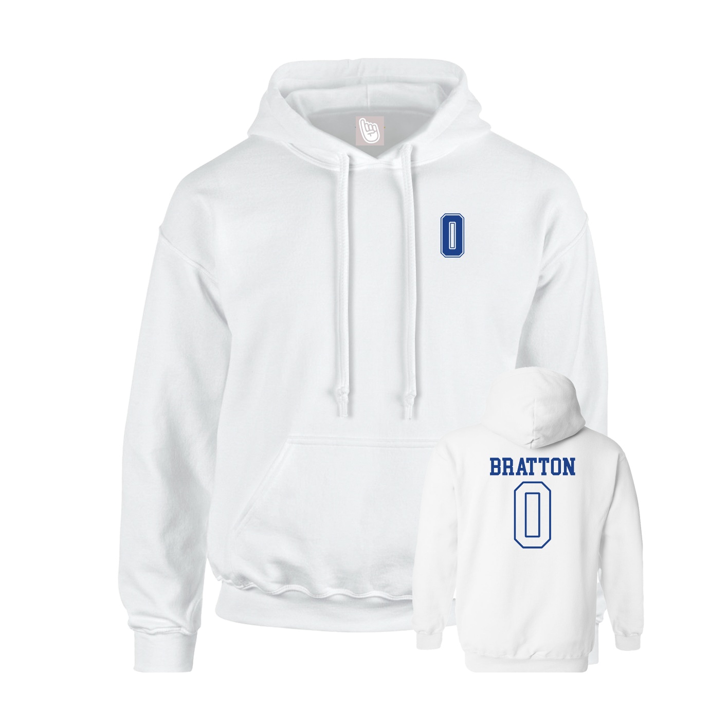 Youth Hoodie — Chest Back in White