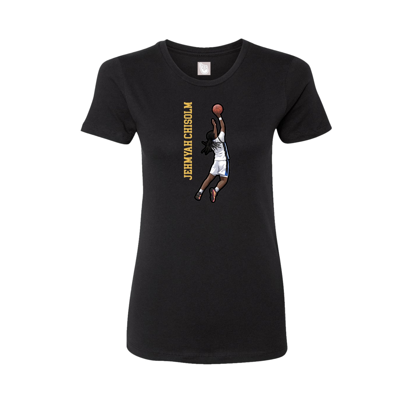 Fitted Women's Tee — Name Vertical in Black