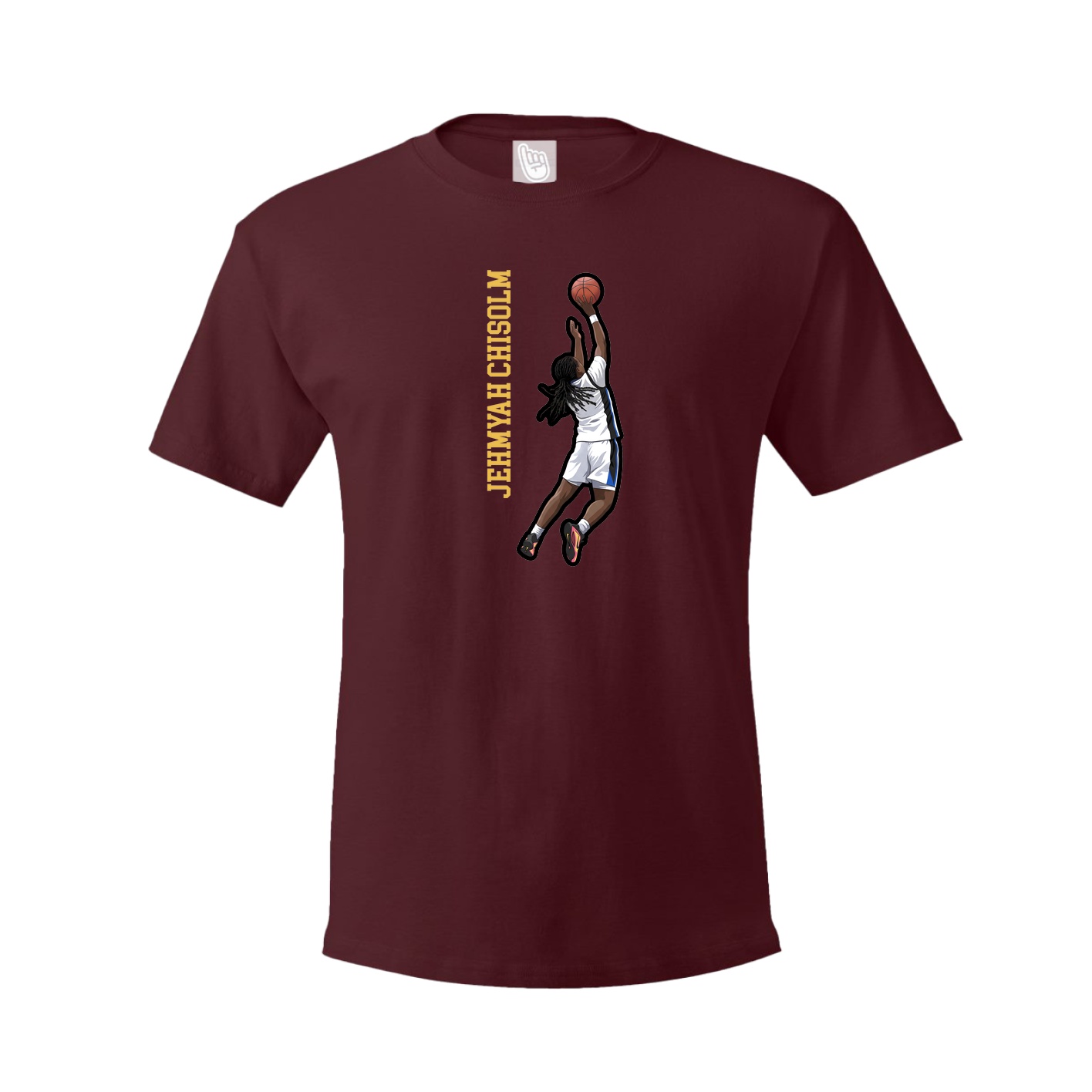 Youth Tee — Name Vertical in Maroon