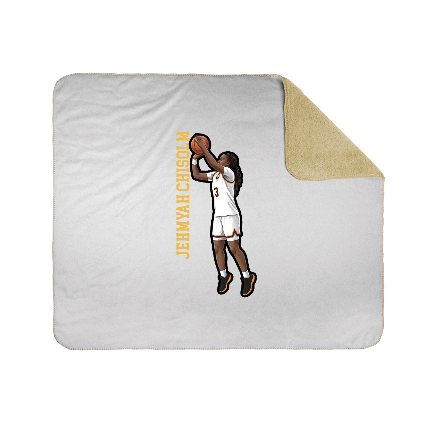 Throw Blanket — Name Vertical in White