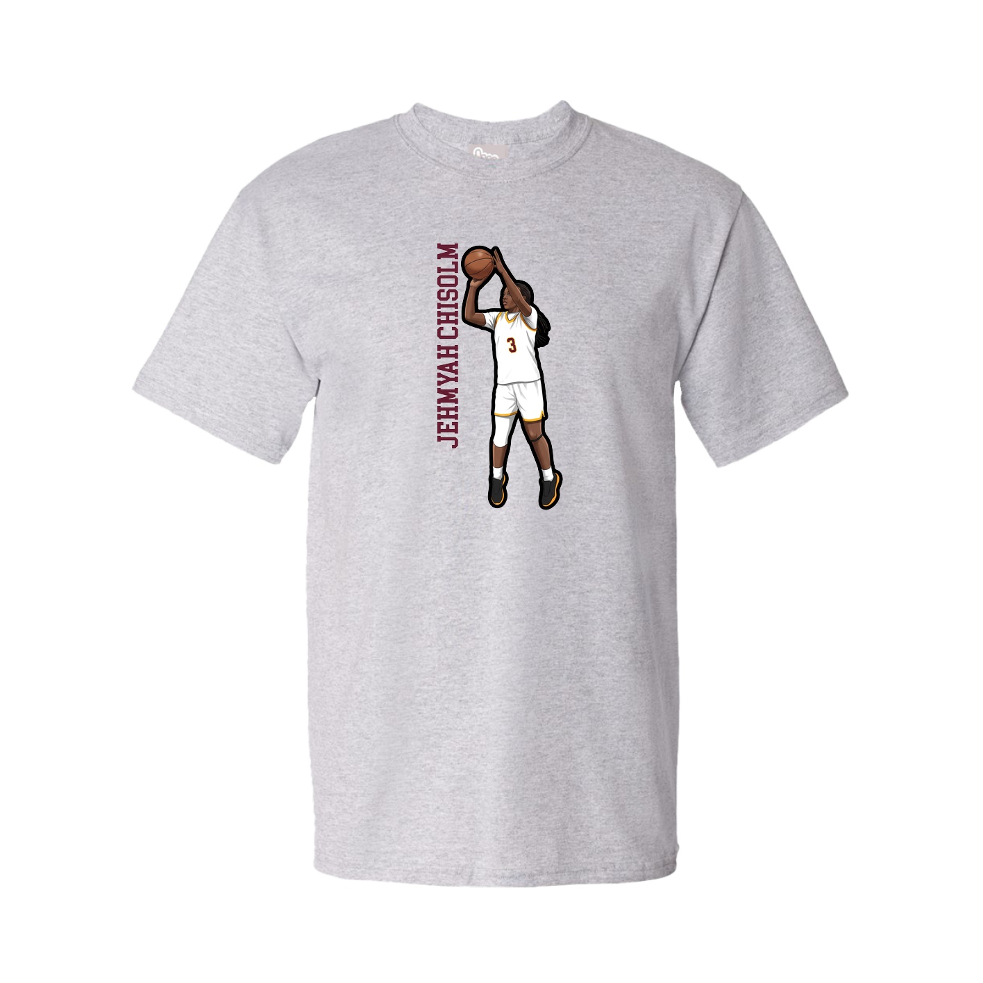 Tee — Name Vertical in Grey
