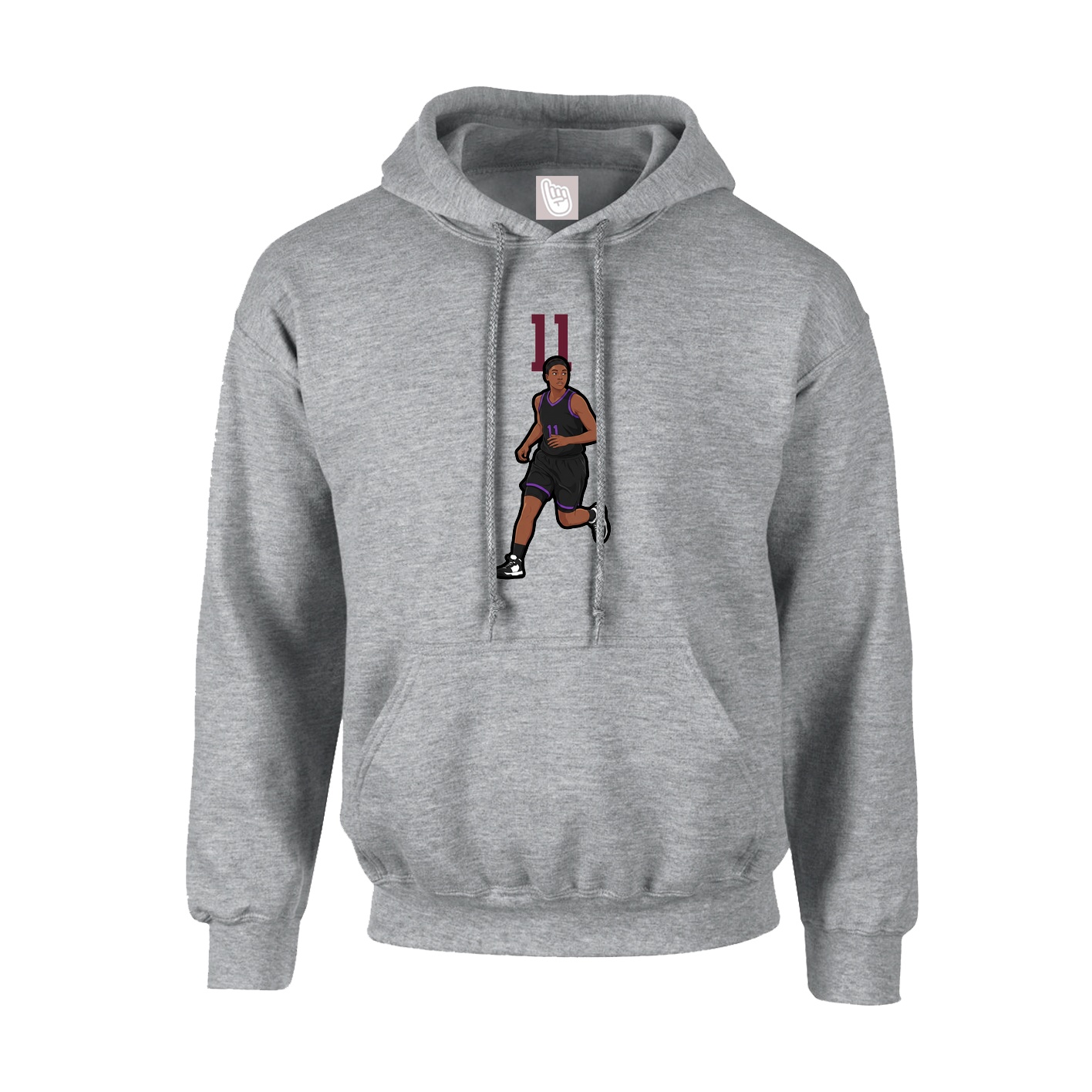 Hoodie — Number Top in Grey