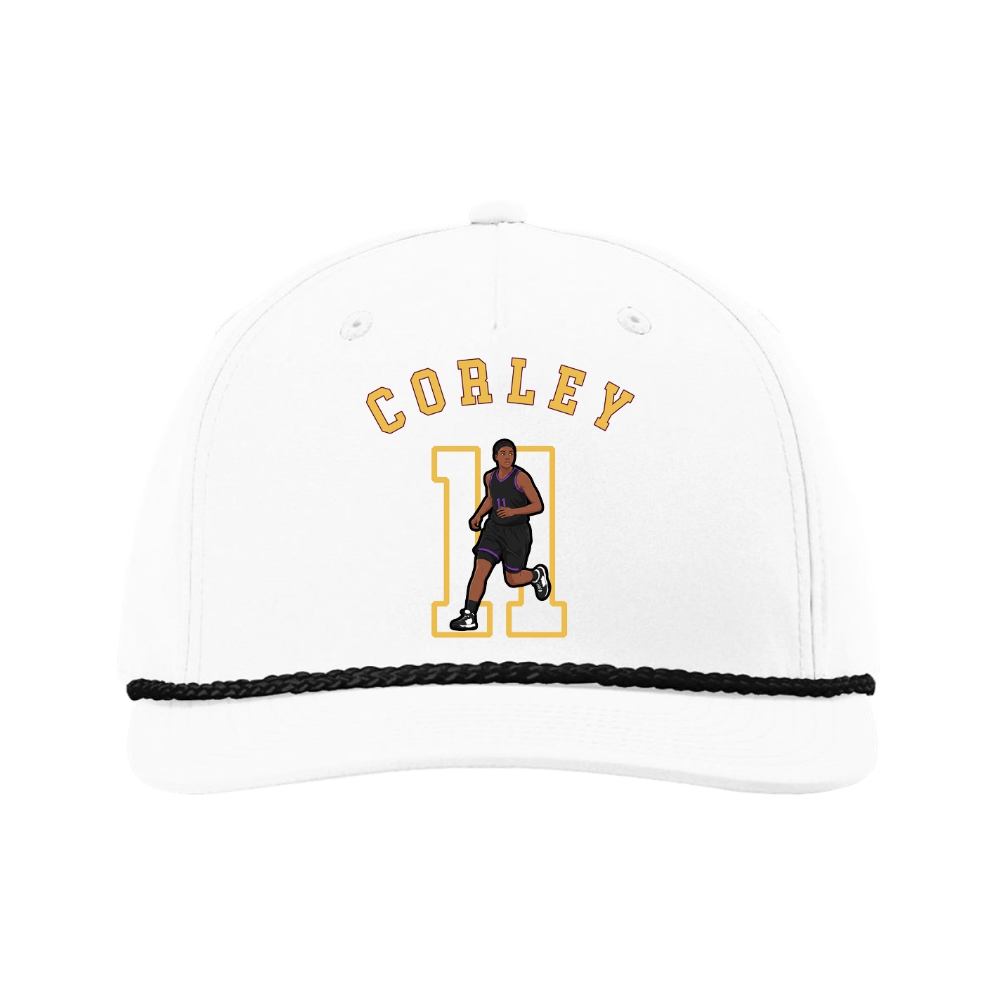 Five-Panel Classic Rope Cap — Shirsey Arch in White