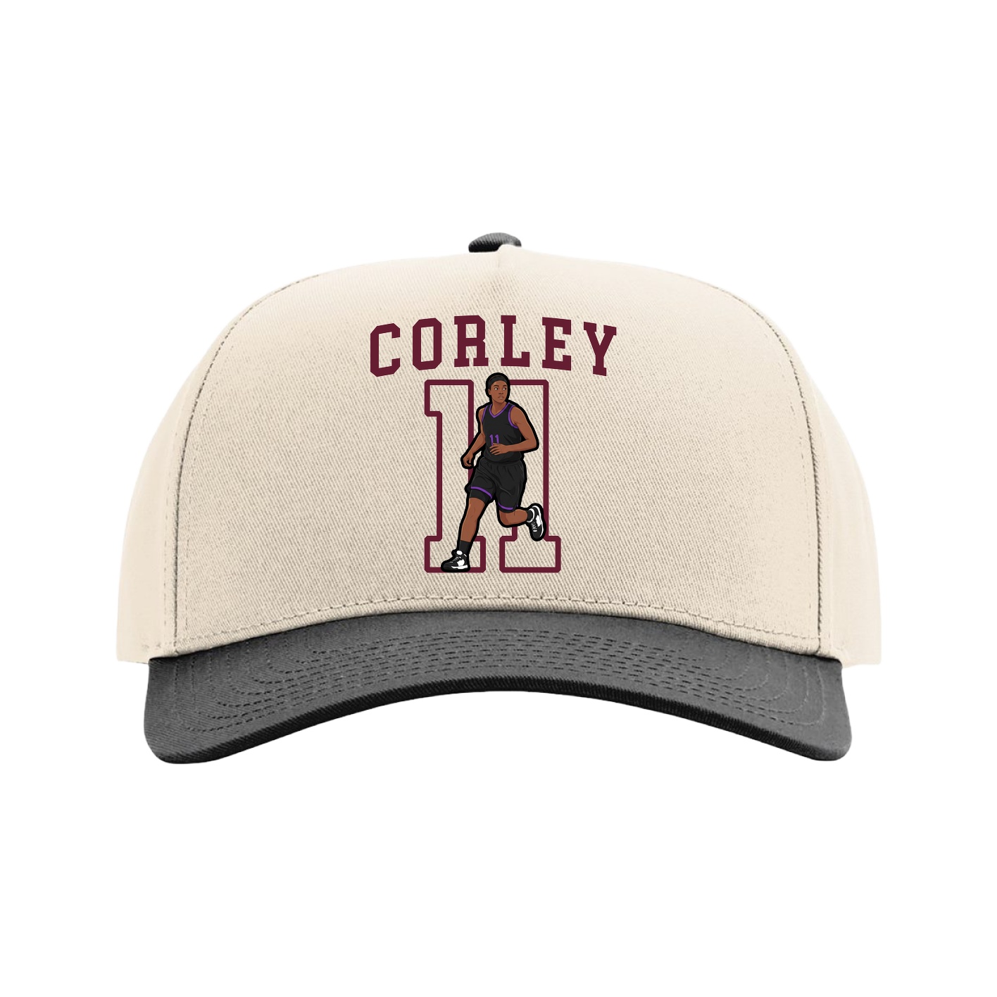 Full Fabric Five-Panel Champ Cap — Shirsey in Cream/Black