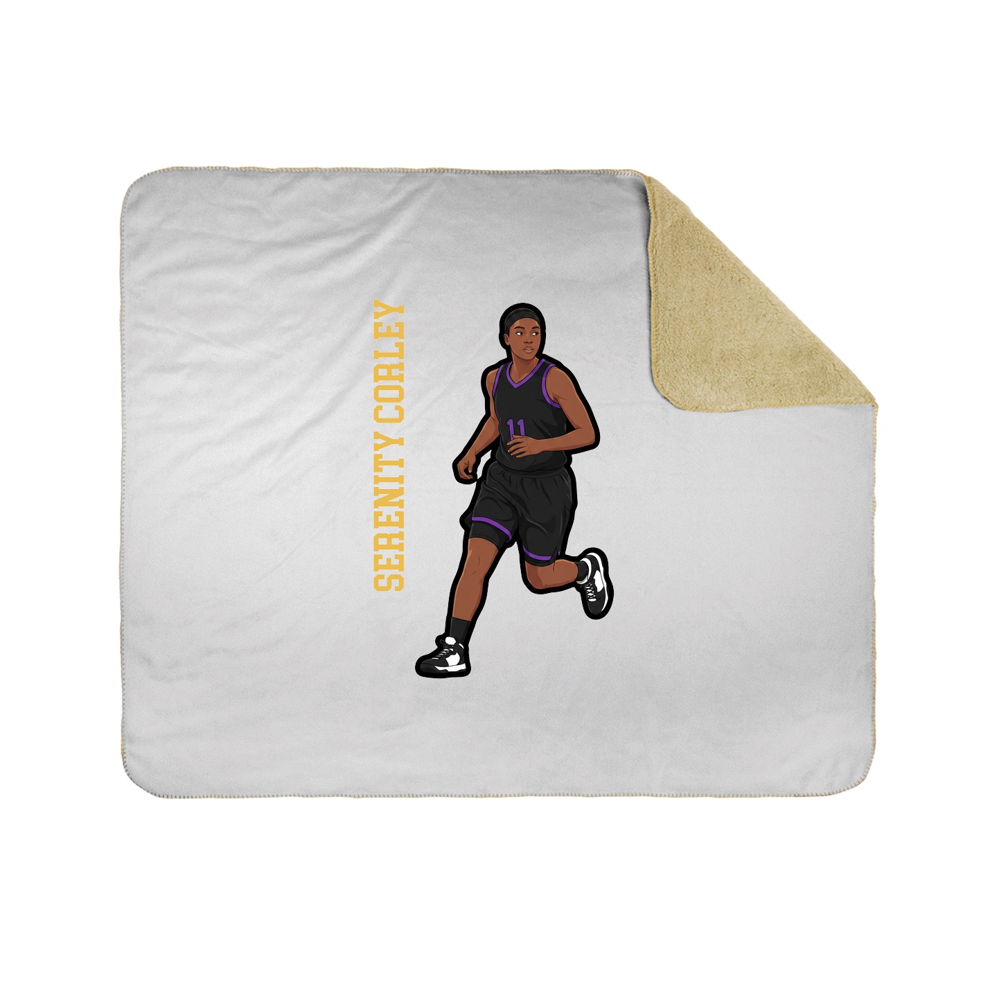 Throw Blanket — Name Vertical in White