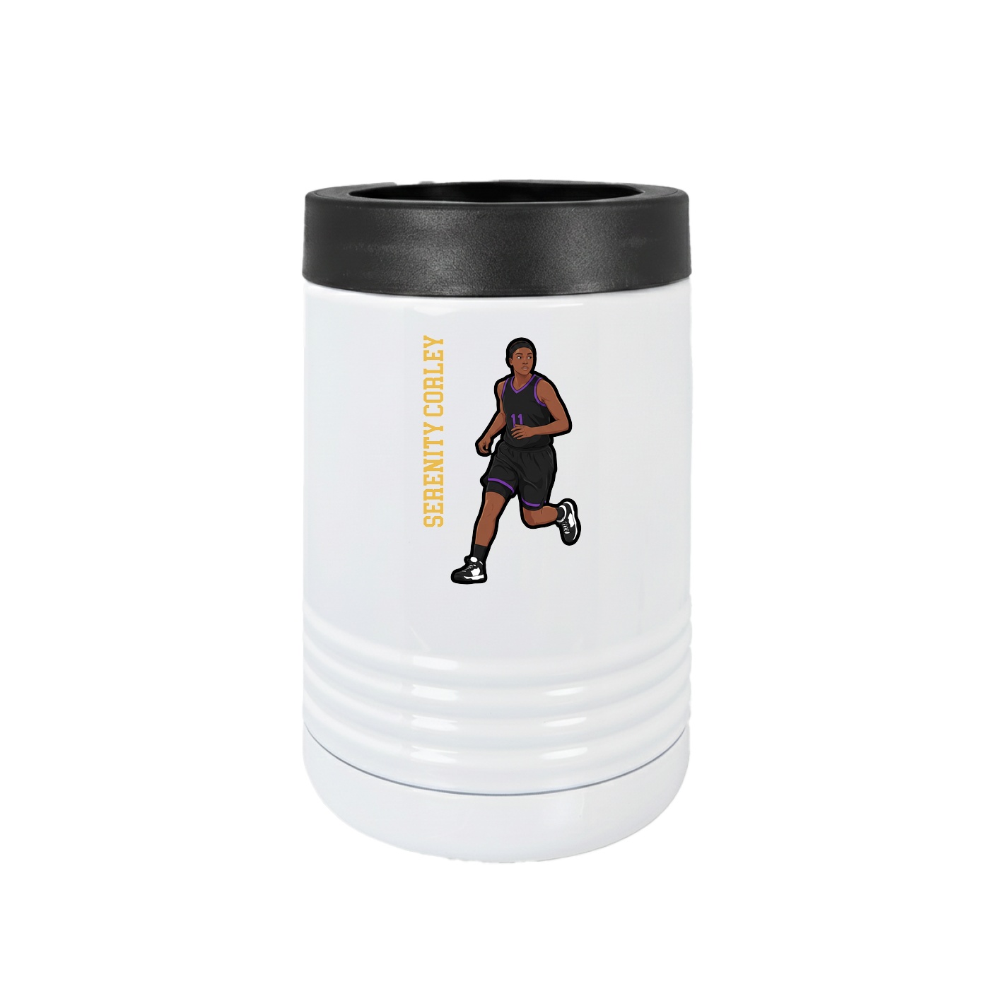 Beverage Holder — Name Vertical in White