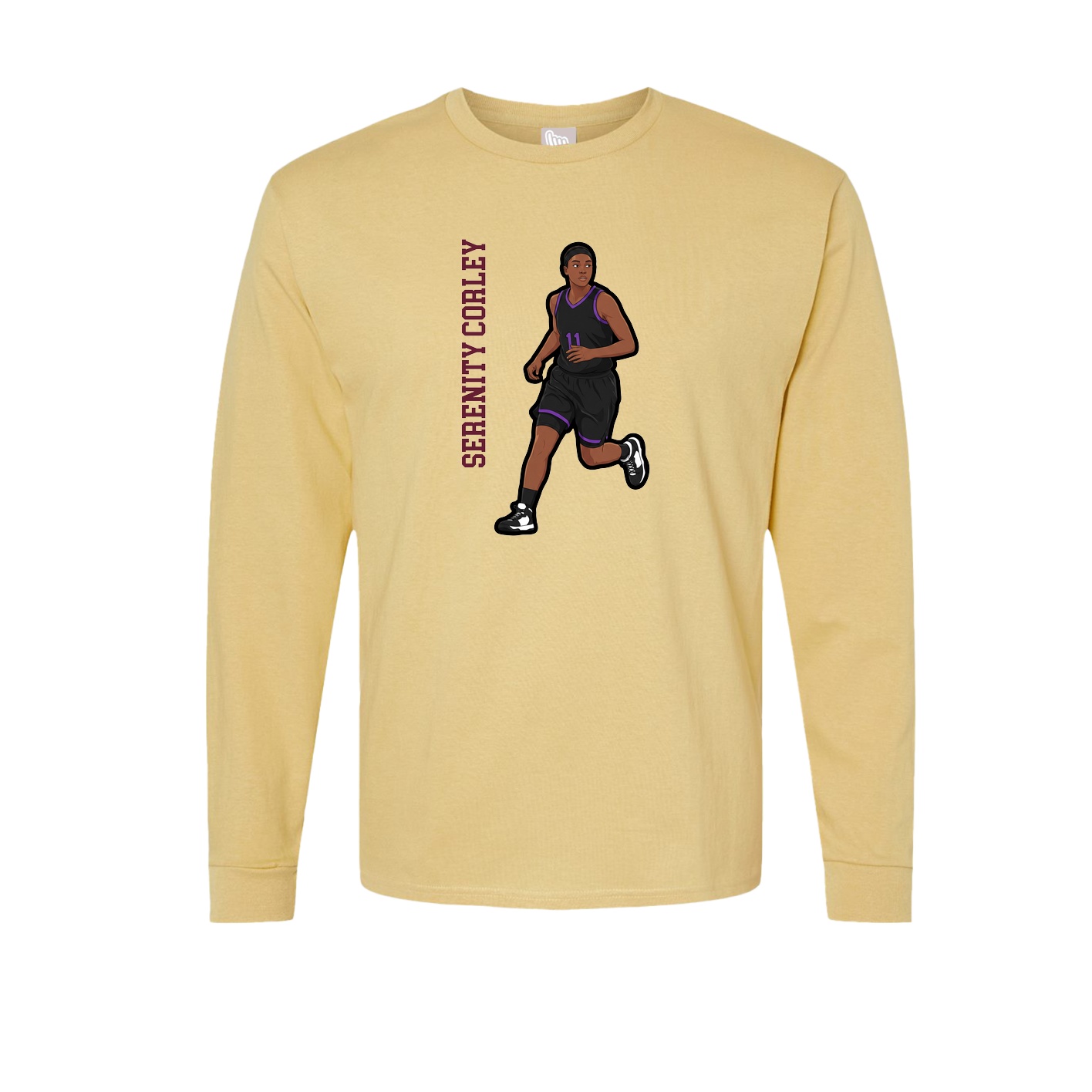 Long Sleeve Tee — Name Vertical in Vegas Gold