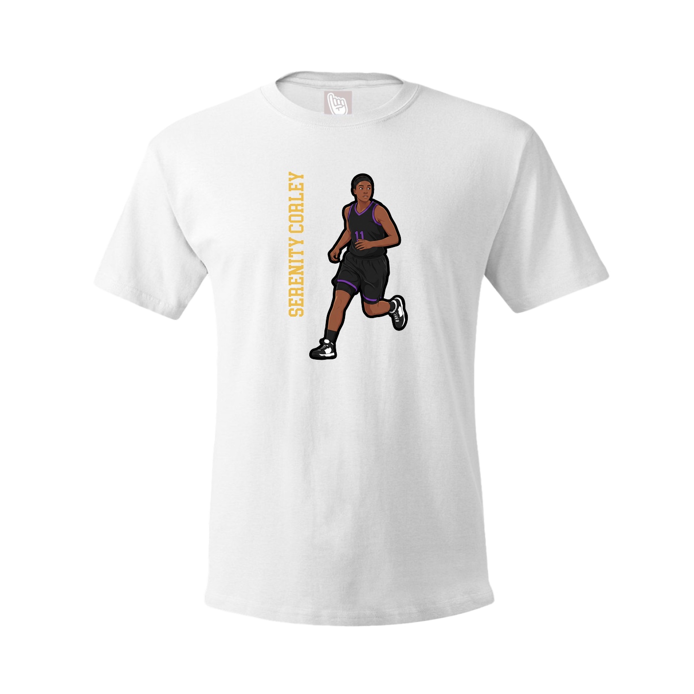 Youth Tee — Name Vertical in White